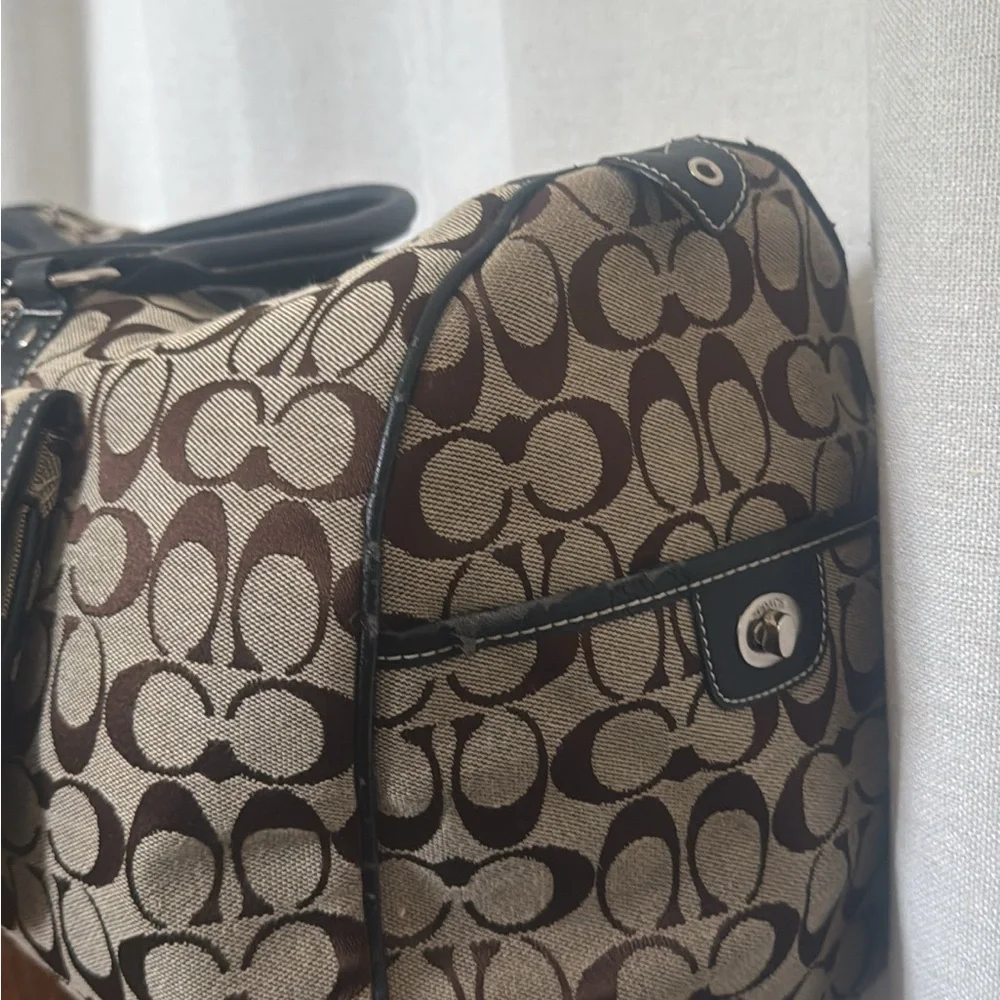 Coach Signature Canvas Carryall Duffel Bag in Brown/Khaki